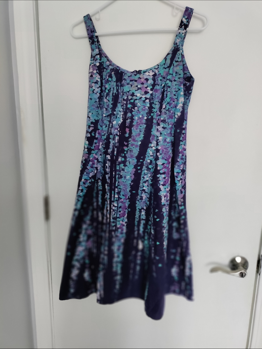 dressbarn Navy, Teal & Lavender Floral Print Cotton Sundress
